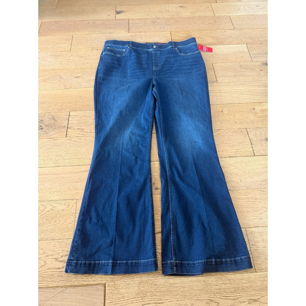 Spanx Flare Jeans Poseidon Blue Medium Compression Pull-On 3X Tall NWT (621-622)